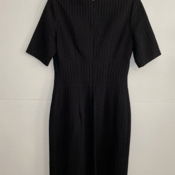 NWT $395 Hugo Boss HADEA Black Ribbed Knit Sheath Dress Size 6 BOSS - Picture 5 of 6